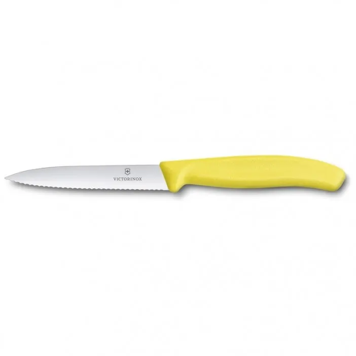 Μαχαίρι κουζίνας 10 εκατ., οδοντωτό, μυτερό κίτρινο Victorinox