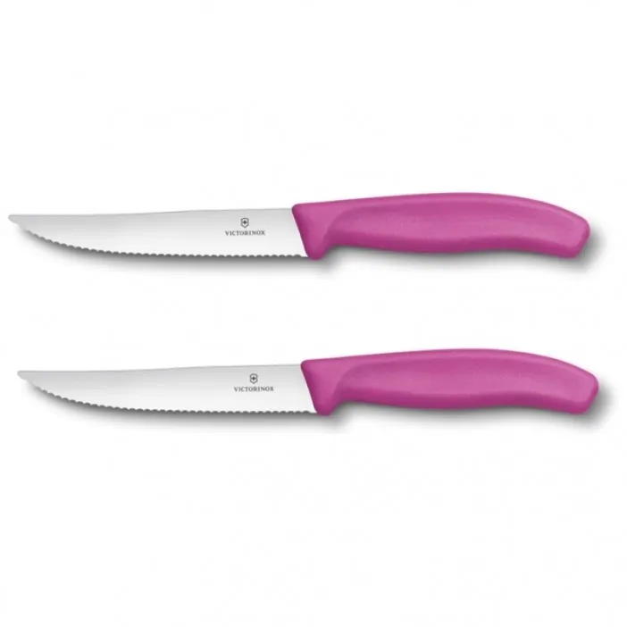 Μαχαίρι πίτσας οδοντωτό 12 εκατ σετ 2 τμχ σε blister ρόζ Victorinox