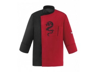 Unisex Σακάκι Σεφ με Κούμπωμα Τρουκ, Κεντήματα και Αεριζόμενη Πλάτη