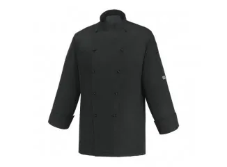 Σακάκι Σεφ 100% Microfiber με Κουμπιά Μαύρο & Αεριζόμενη Πλάτη