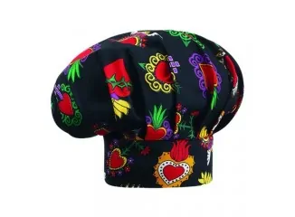 Σκούφος σεφ με velcro 100% βαμβάκι σχέδιο hearts