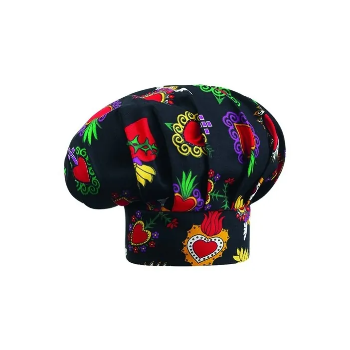 Σκούφος σεφ με velcro 100% βαμβάκι σχέδιο hearts