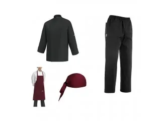 Σετ Στολή Κουζίνας Μαύρη- Μπορντό