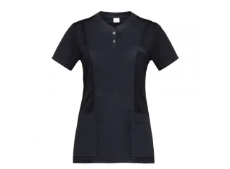 Γυναικεία Μπλούζα Εργασίας Chloe Giblors με Ύφανση Tencel & Πικέ Μαύρο