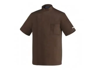 Σακακι Καφέ με Κοντό Μανίκι για Σέφ με Τρουκ