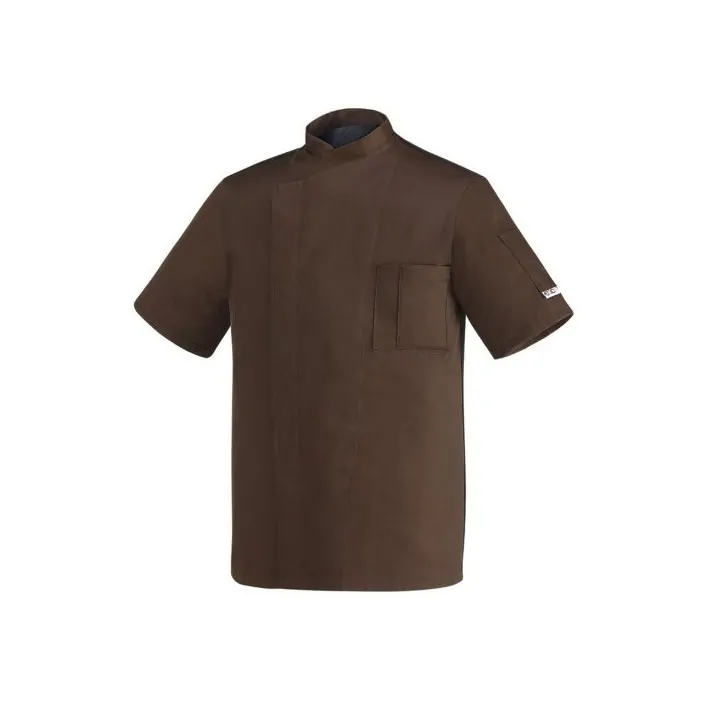 Σακακι Καφέ με Κοντό Μανίκι για Σέφ με Τρουκ