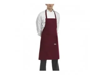 Ποδιά σεφ ολόσωμη με τσέπη μπορντό 100% Microfiber