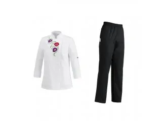Σετ Στολή Σεφ Γυναικεία Λευκή-Μαύρη