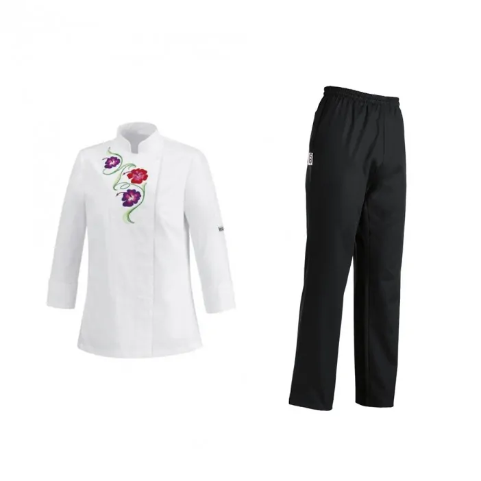 Σετ Στολή Σεφ Γυναικεία Λευκή-Μαύρη