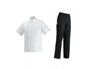 Σετ Στολή Σεφ Κοντό Μανίκι Μαύρο - Λευκό