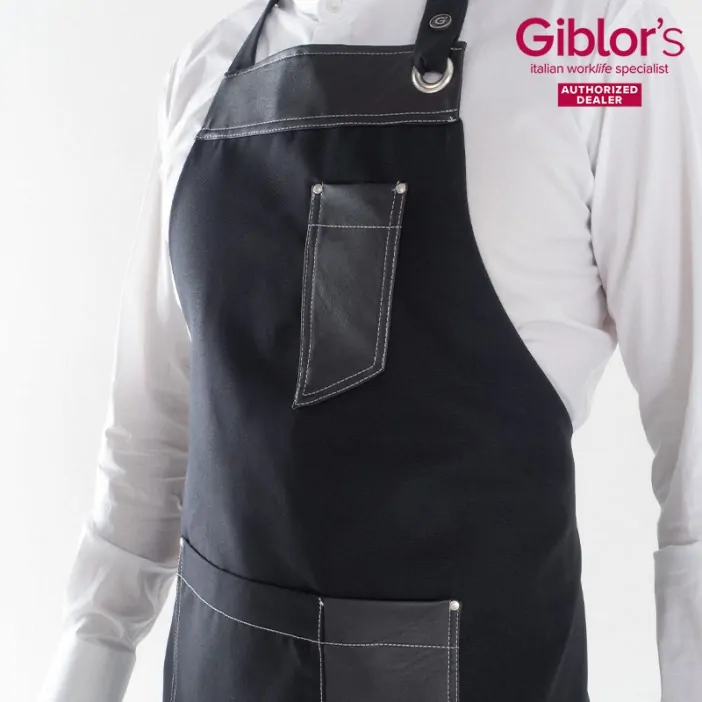 Ποδιά Σεφ  Utah Μαύρη Πολυεστέρας - Βαμβάκι