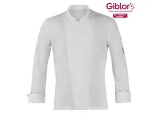 Giblors Σακάκι Εργασίας Augustin Ελαστικό Βαμβάκι Slim Fit Λευκό
