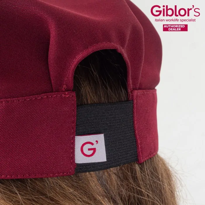 Giblors Καπελάκι Σεφ JERRY με Ρυθμιζόμενο Λάστιχο Μπορντό