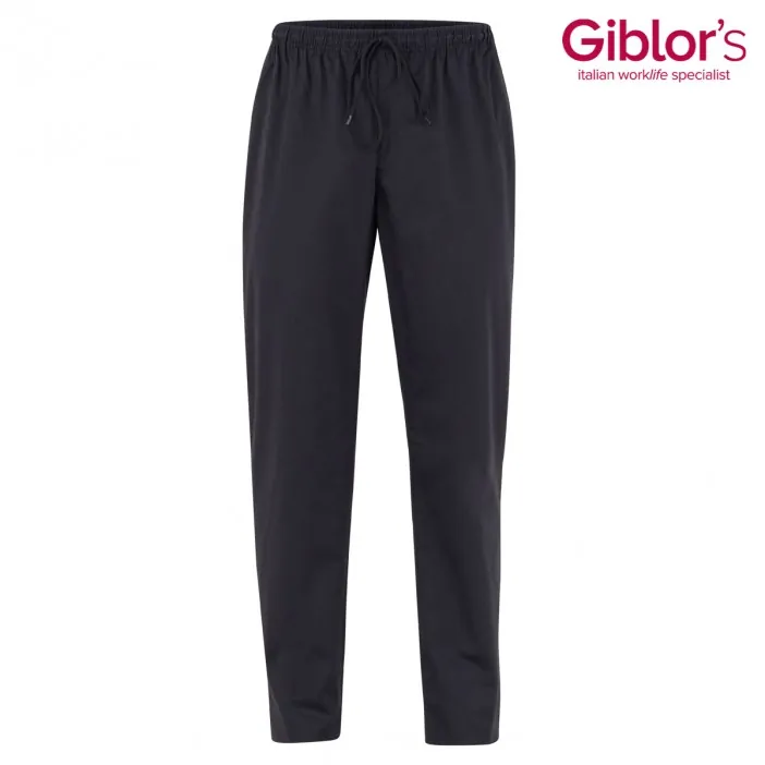 Giblors Παντελόνι Plutone Μαύρο με Ελαστική Ζώνη με Κορδόνι