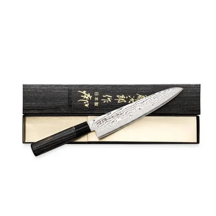 Μαχαίρι γενικής χρήσης 13 εκατ. από δαμασκηνό ατσάλι με λαβή καστανιάς Shippu Black