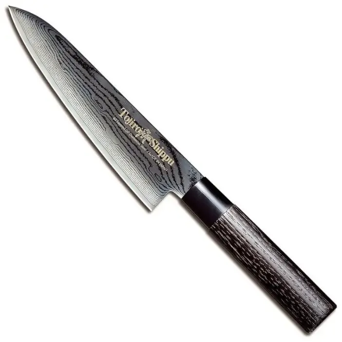 Μαχαίρι σεφ 18 εκατ. από δαμασκηνό ατσάλι με λαβή καστανιάς Shippu Black
