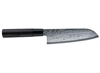 Μαχαίρι Santoku 16.5 εκατ. από δαμασκηνό ατσάλι με λαβή καστανιάς Shippu Black