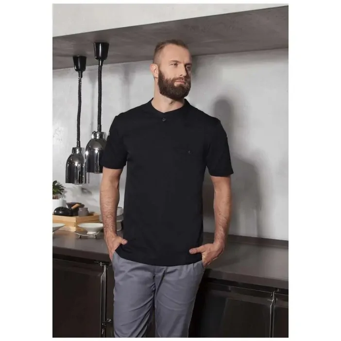 Karlowsky Μπλούζα Σεφ με Κοντό Μανίκι Μαύρη Συνθετική Performance