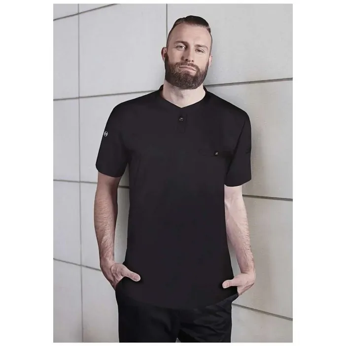 Karlowsky Μπλούζα Σεφ με Κοντό Μανίκι Μαύρη Συνθετική Performance