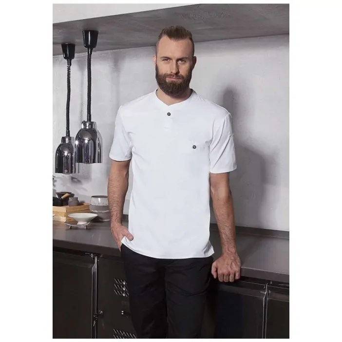 Karlowsky Μπλούζα Σεφ με Κοντό Μανίκι Λευκή Συνθετική Performance