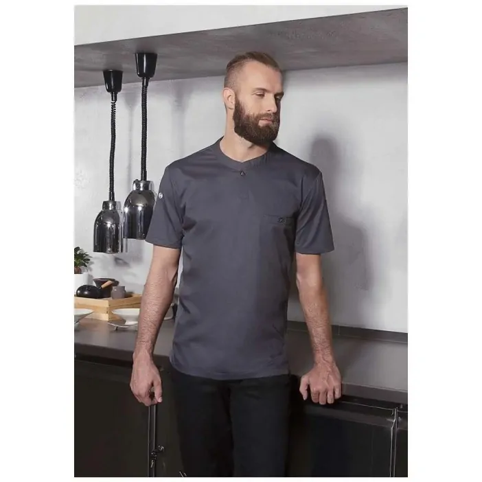 Karlowsky Μπλούζα Σεφ με Κοντό Μανίκι Γκρι Συνθετική Performance