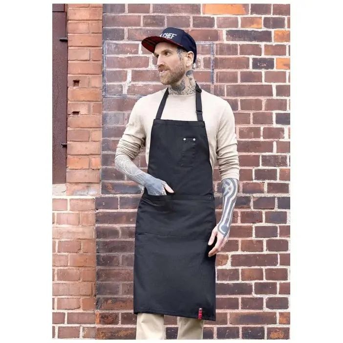 Karlowsky Ποδιά ολόσωμη ρυθμιζόμενη μαύρη συνθετική Rock Chef Stage2