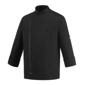 Unisex Σακάκι Chef 100% Microfiber με Φερμουάρ  Αεριζόμενα Τμήματα Μαύρo