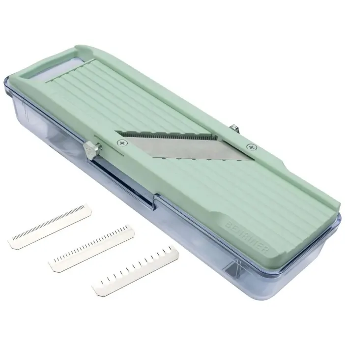 Benriner Μαντολίνο ρυθμιζόμενο με 3 λεπίδες Julienne και δοχείο Classic