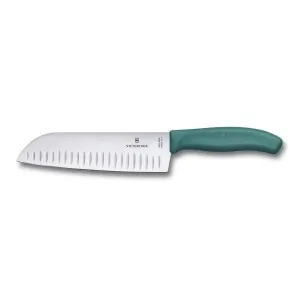 Victorinox Μαχαιρι Santoku με αυλακώσεις 17 εκ. Πράσινη λαβή