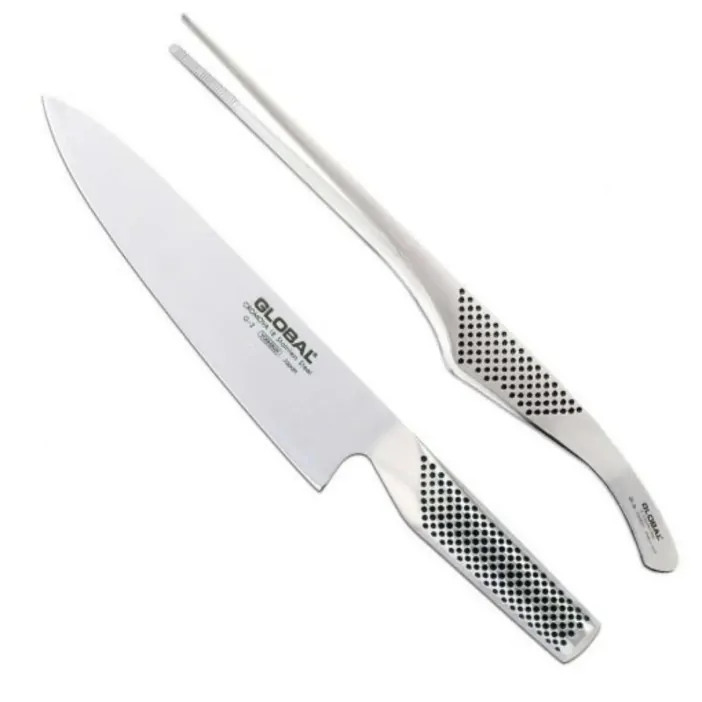 Global Μαχαίρι σεφ 20 εκ. και Λαβίδα 30 εκ. Σετ 2 τμχ