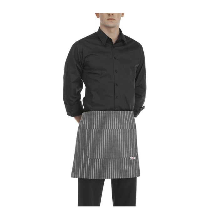 EgoChef Ποδιά Σερβιτόρου Γκρι Ριγέ 40x70 cm Ego Chef
