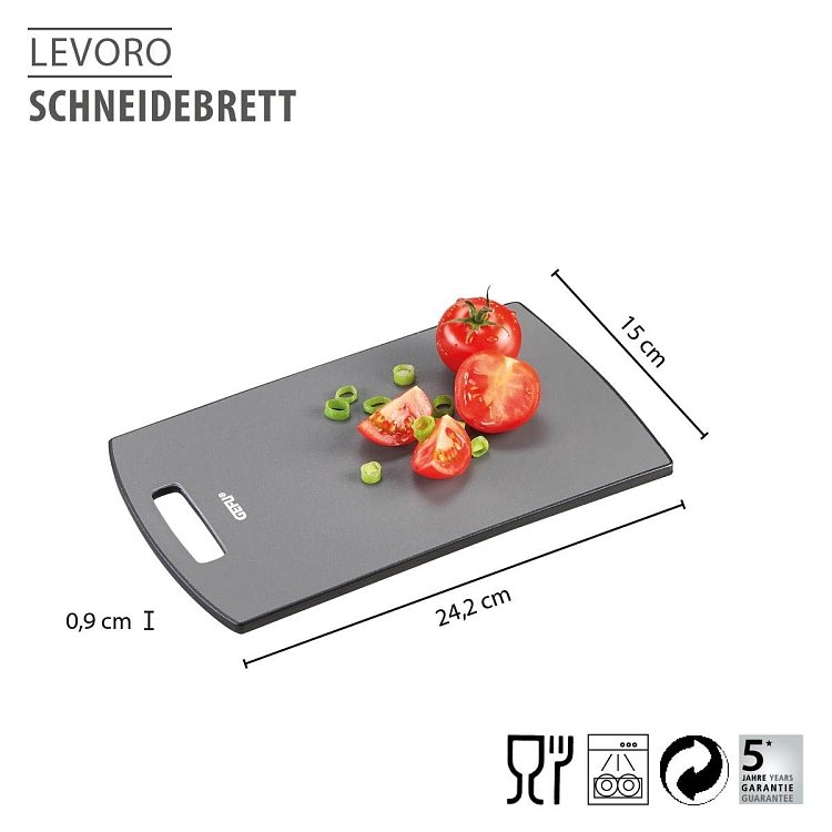 LEVORO Small Αντιβακτηριδιακή Πλαστική Επιφάνεια Κοπής 24x15cm