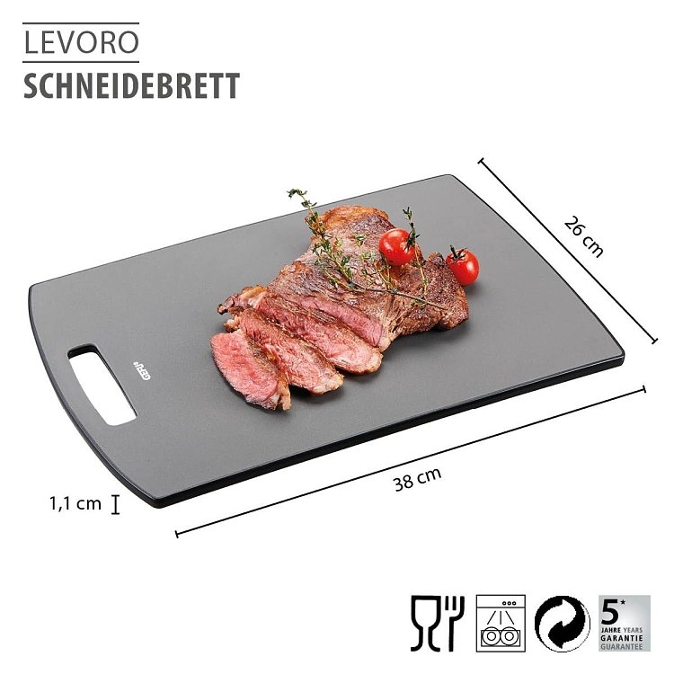 LEVORO Large Αντιβακτηριδιακή Πλαστική Επιφάνεια Κοπής 38x26cm