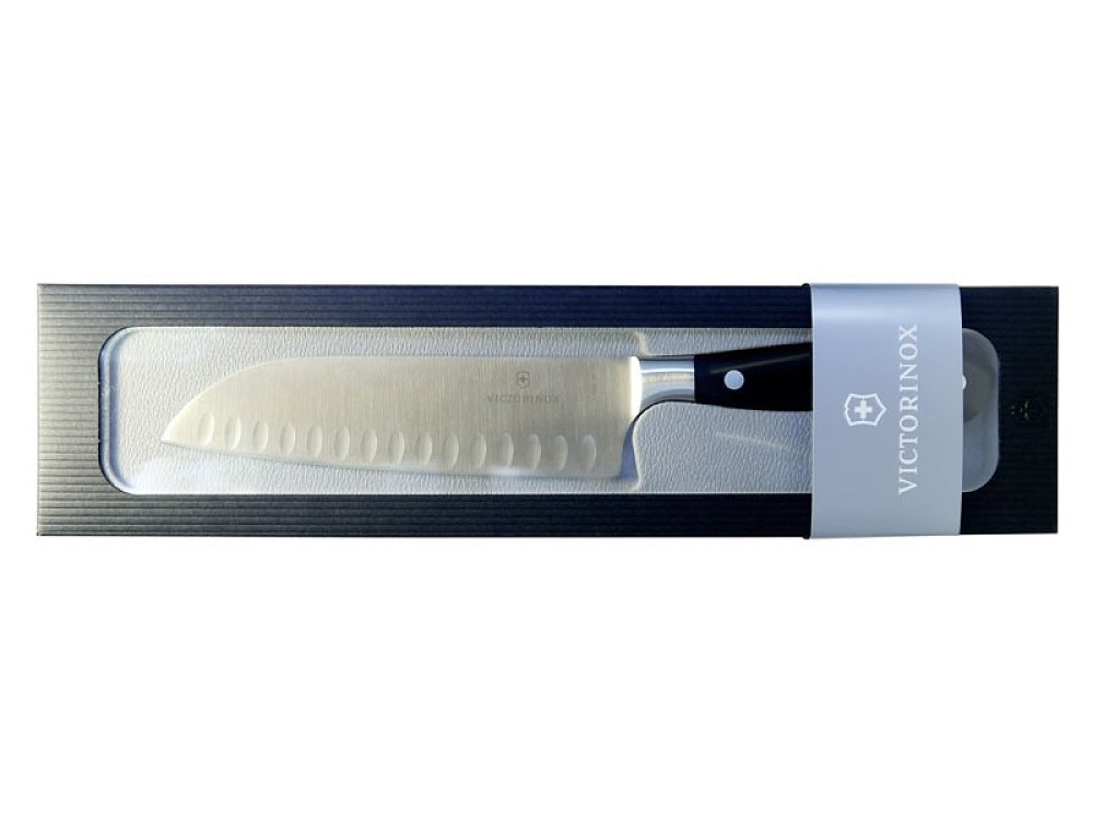 Μαχαίρι santoku με ψύκτρες μονοκόμματο 17 εκατ. σε ειδική συσκευασία δώρου Grand Maitre