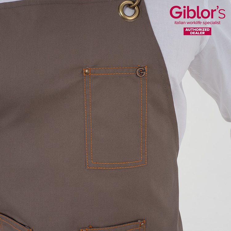 Ποδιά Μπαρίστα / Σερβιτόρου Unisex Santorini - Gabardine Μπεζ-Γκρι 25P01H438 - Οι Τιράντες Πωλούνται Ξεχωριστά