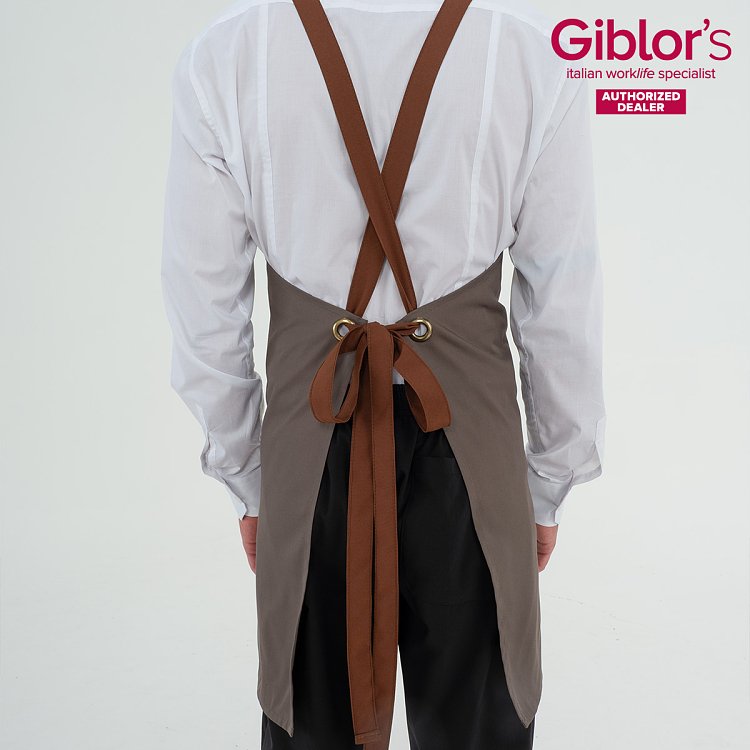 Ποδιά Μπαρίστα / Σερβιτόρου Unisex Santorini - Gabardine Μπεζ-Γκρι 25P01H438 - Οι Τιράντες Πωλούνται Ξεχωριστά