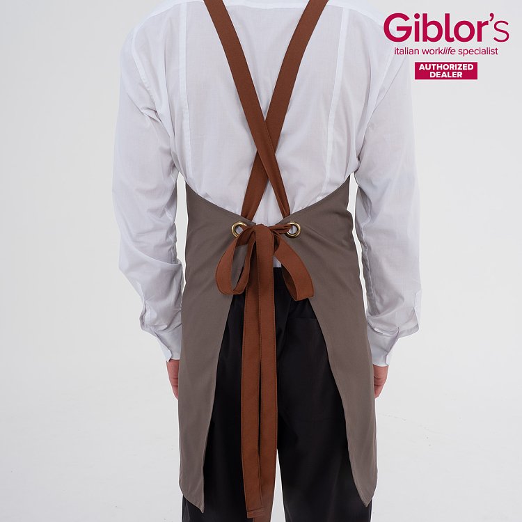 Ποδιά Μπαρίστα / Σερβιτόρου Unisex Santorini - Gabardine Μπεζ-Γκρι 25P01H438 - Οι Τιράντες Πωλούνται Ξεχωριστά