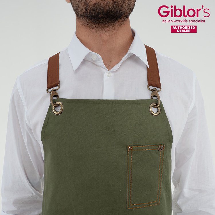 Ποδιά Μπαρίστα / Σερβιτόρου Unisex Santorini - Gabardine Χακί 25P01H438 - Οι Τιράντες Πωλούνται Ξεχωριστά