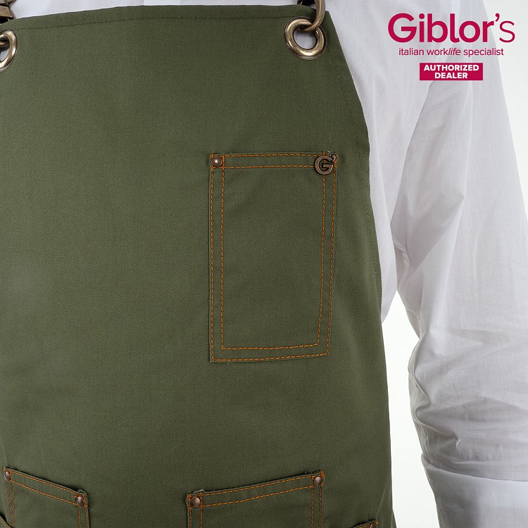 Ποδιά Μπαρίστα / Σερβιτόρου Unisex Santorini - Gabardine Χακί 25P01H438 - Οι Τιράντες Πωλούνται Ξεχωριστά