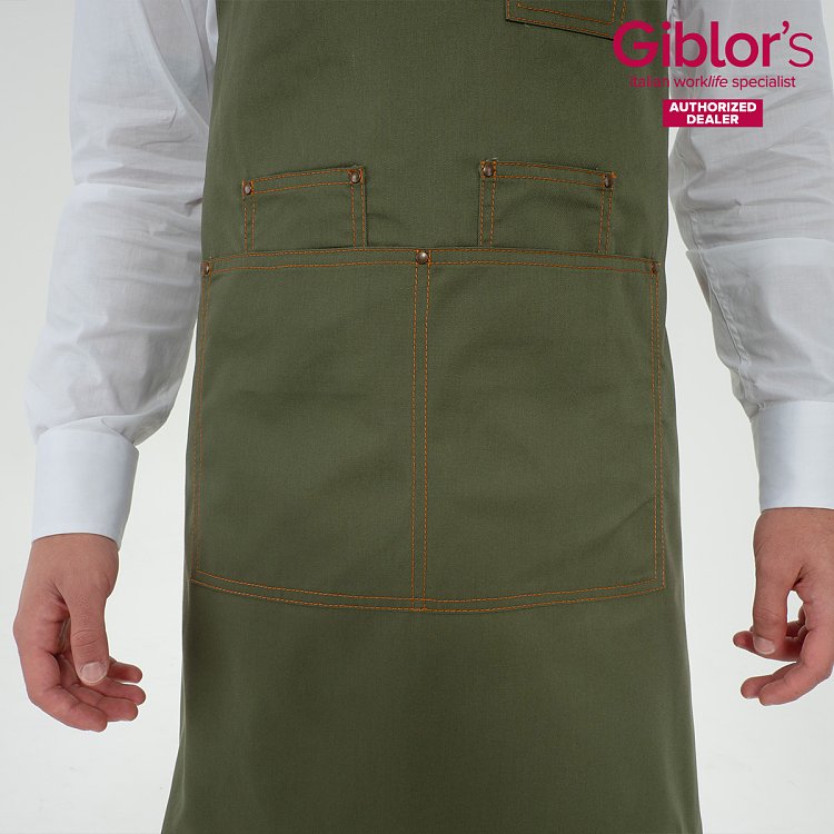 Ποδιά Μπαρίστα / Σερβιτόρου Unisex Santorini - Gabardine Χακί 25P01H438 - Οι Τιράντες Πωλούνται Ξεχωριστά