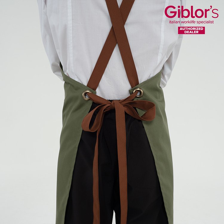 Ποδιά Μπαρίστα / Σερβιτόρου Unisex Santorini - Gabardine Χακί 25P01H438 - Οι Τιράντες Πωλούνται Ξεχωριστά