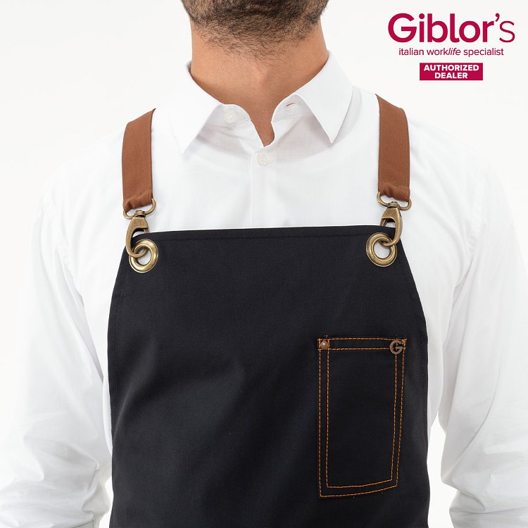 Ποδιά Μπαρίστα / Σερβιτόρου Unisex Santorini - Gabardine Μαύρη 25P01H438 - Οι Τιράντες Πωλούνται Ξεχωριστά