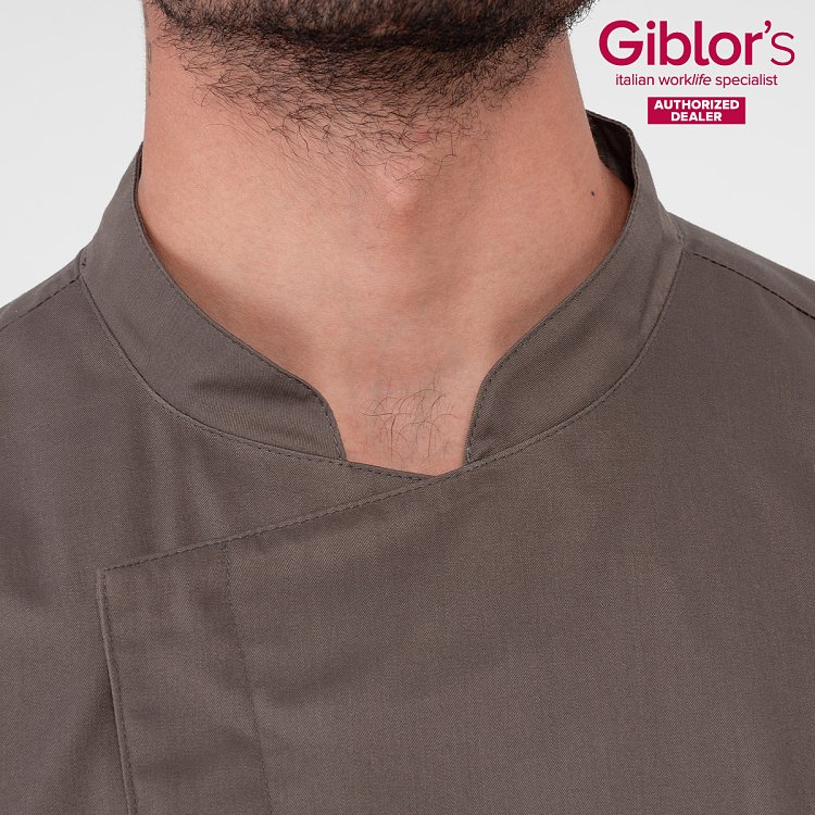 Σακάκι Σεφ Federico Slim Fit Μπεζ- Γκρι - Από Ελαφριά Ποπλίνα 25P08G393