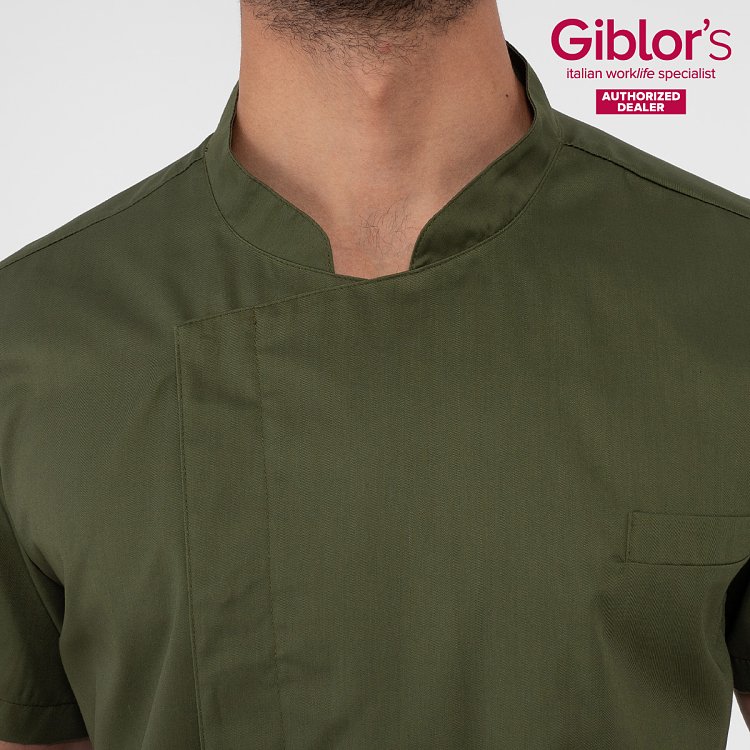 Σακάκι Σεφ Federico Slim Fit Χακί - Από Ελαφριά Ποπλίνα 25P08G393