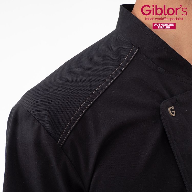 Σακάκι Σεφ Nathan Slim Fit Μαύρο Από Ελαστικό Βαμβάκι 25P08G425