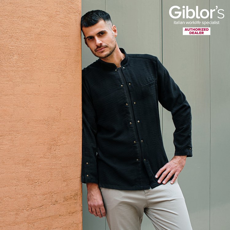 Σακάκι Σεφ Leonardo Μαύρο Slim Fit Με Όψη Λινού 25P08G433
