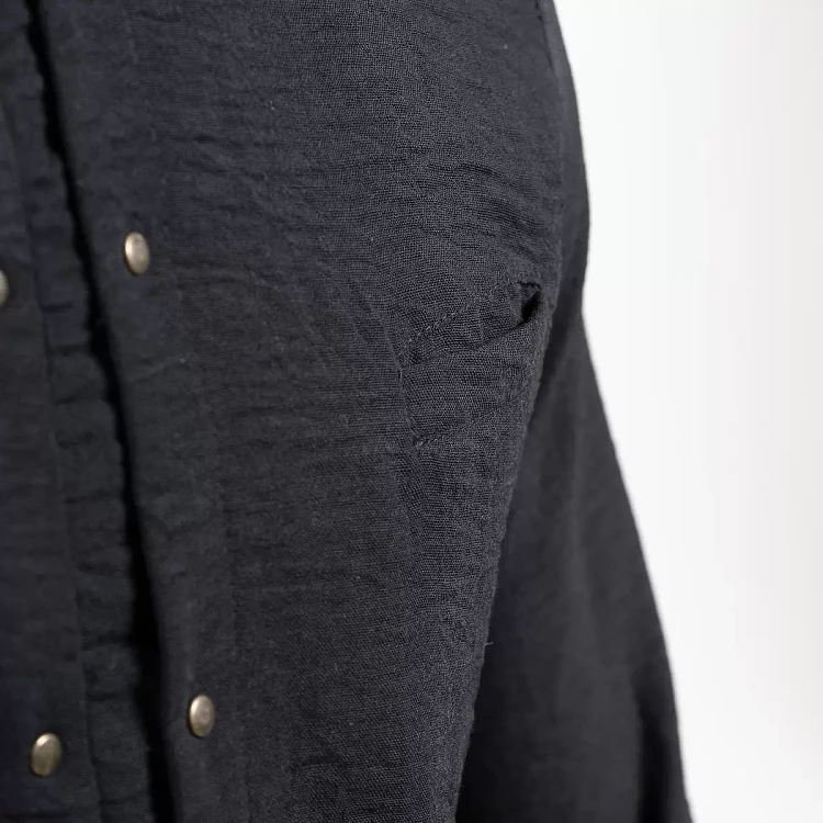 Σακάκι Σεφ Leonardo Μαύρο Slim Fit Με Όψη Λινού 25P08G433
