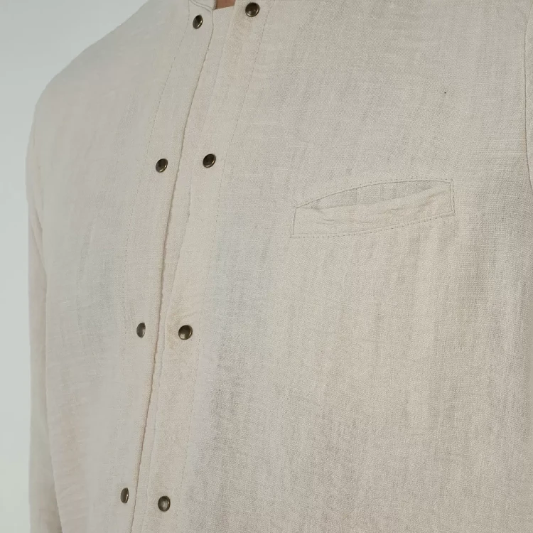 Σακάκι Σεφ Leonardo Μπεζ Slim Fit Με Όψη Λινού 25P08G433-073