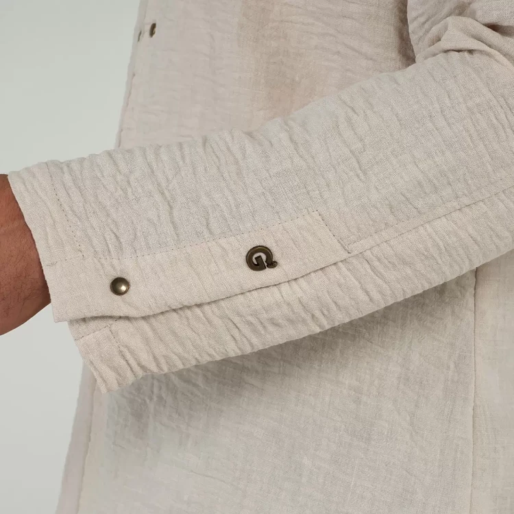 Σακάκι Σεφ Leonardo Μπεζ Slim Fit Με Όψη Λινού 25P08G433-073