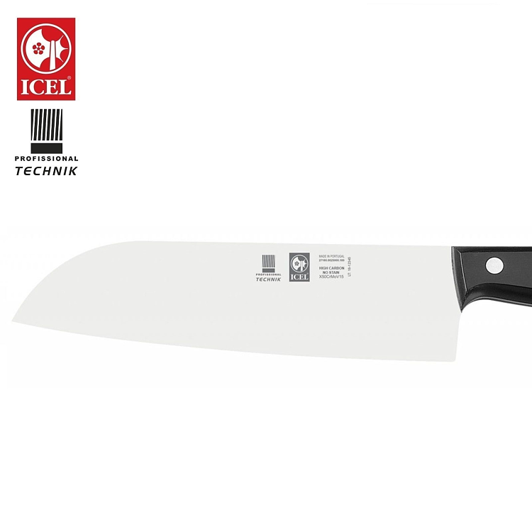 Επαγγελματικό Μαχαίρι Santoku Technik Full Tang με Μαύρη Λαβή POM 18cm